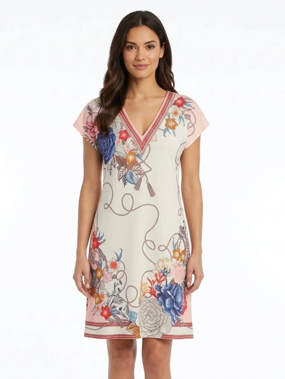 HALE BOB Floral Printed Vneck Lightweight Midi Dress Size Small - Picture 1 of 10